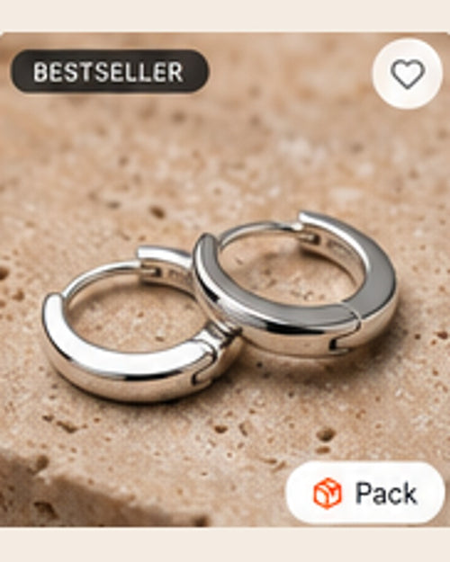 Aura Minimalist Crescent Huggie Earrings sample image